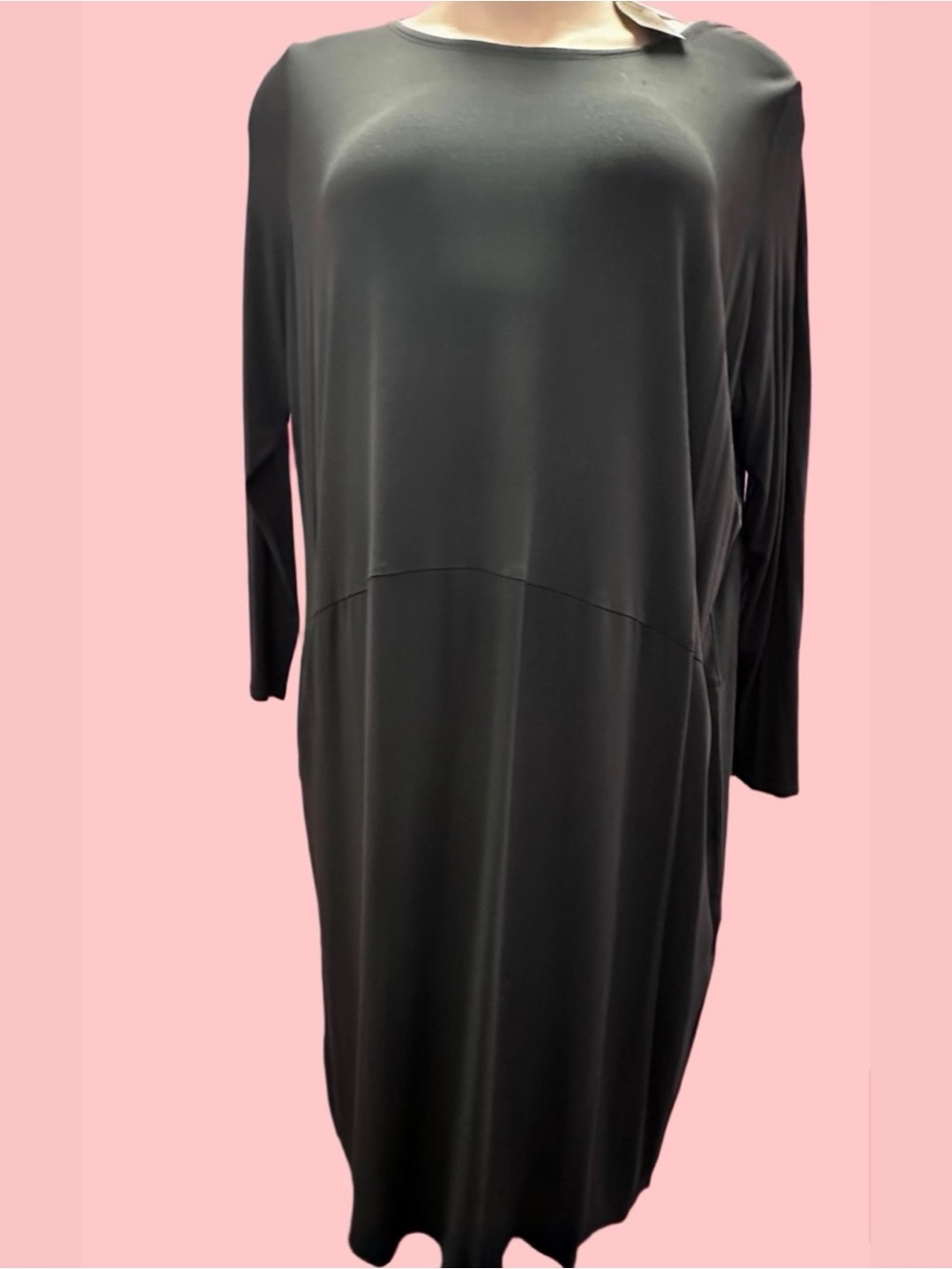 Eileen Fisher Black🖤Long Sleeve, knee length, Ballet Neck 🩰 Dress! Perfect LBD 👗